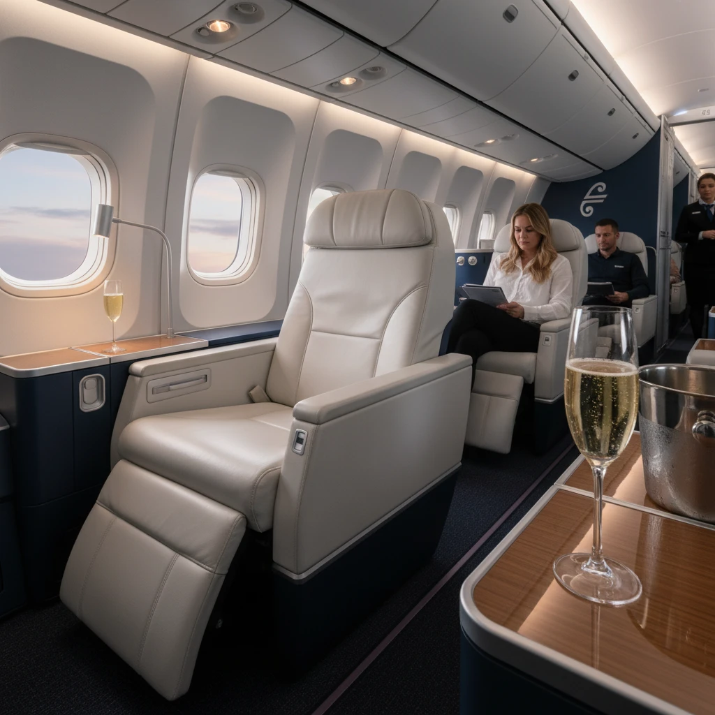 Air NZ Business Class cabin interior on an A321neo