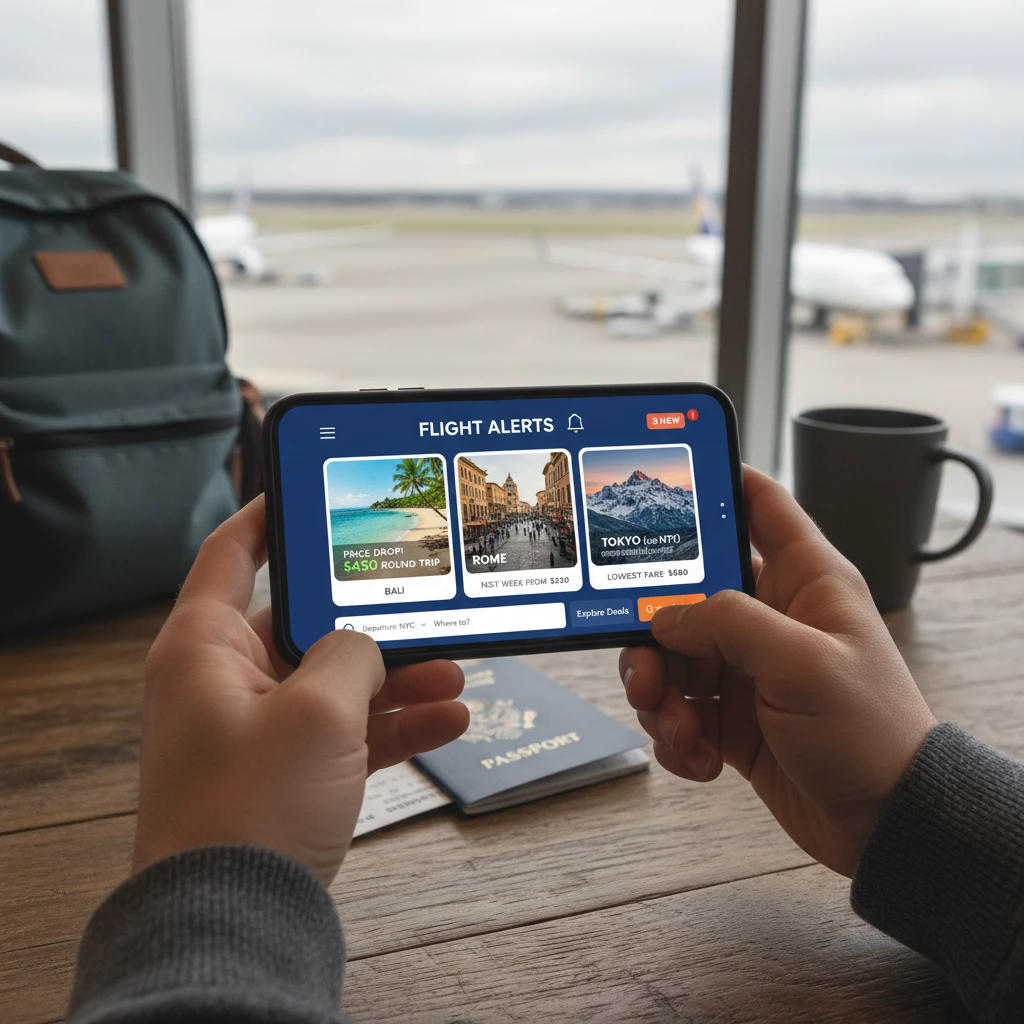 Booking flights on a smartphone app