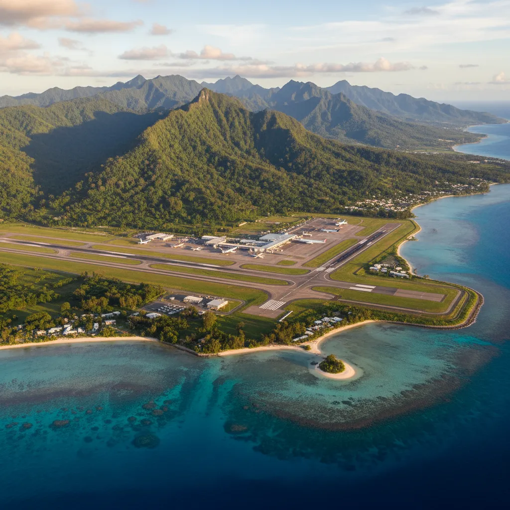 La Tontouta International Airport arrival view in New Caledonia