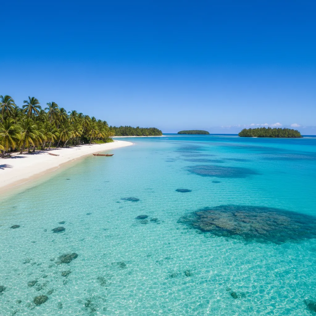 Crystal clear turquoise lagoon in New Caledonia