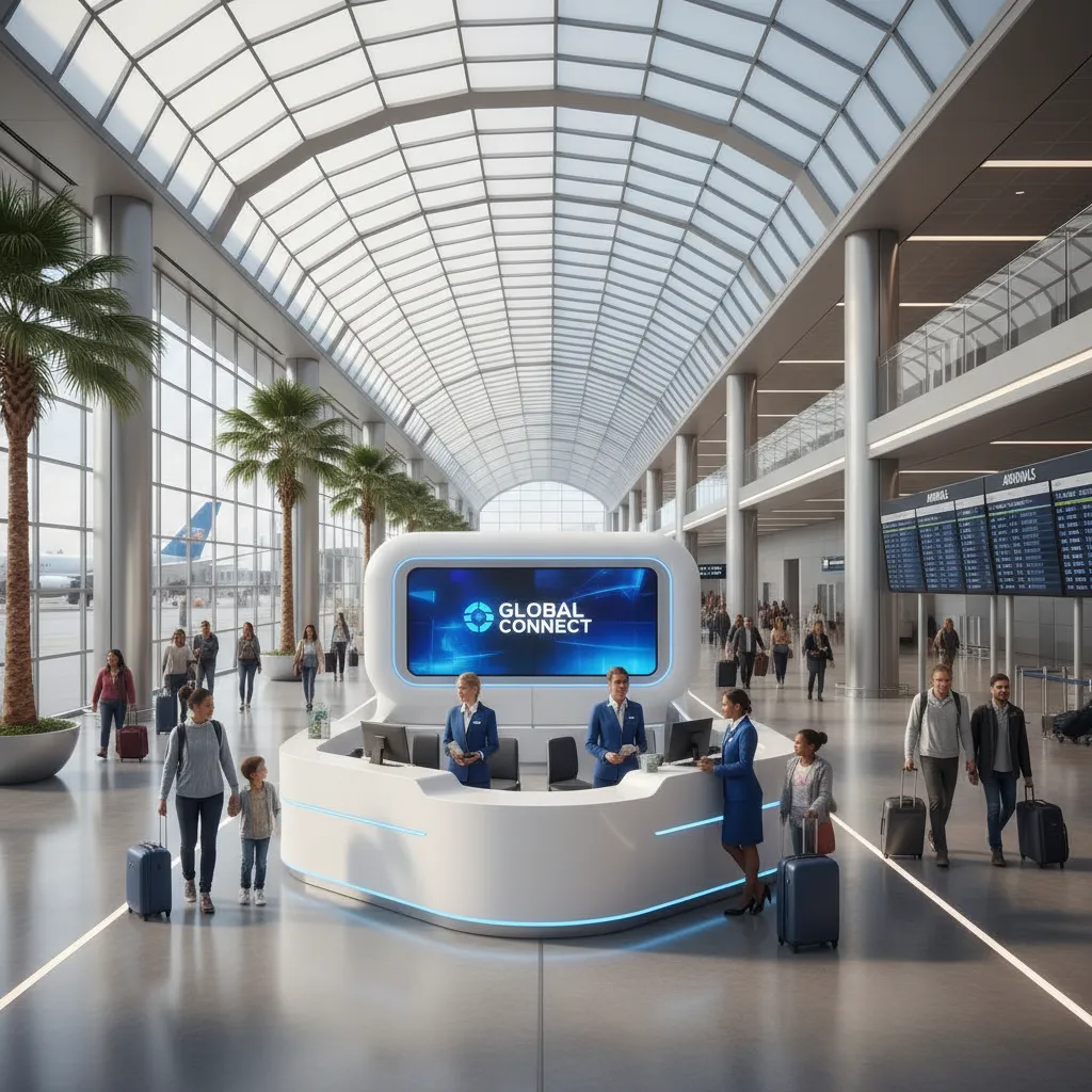 Noumea-La Tontouta International Airport arrival hall connectivity desk