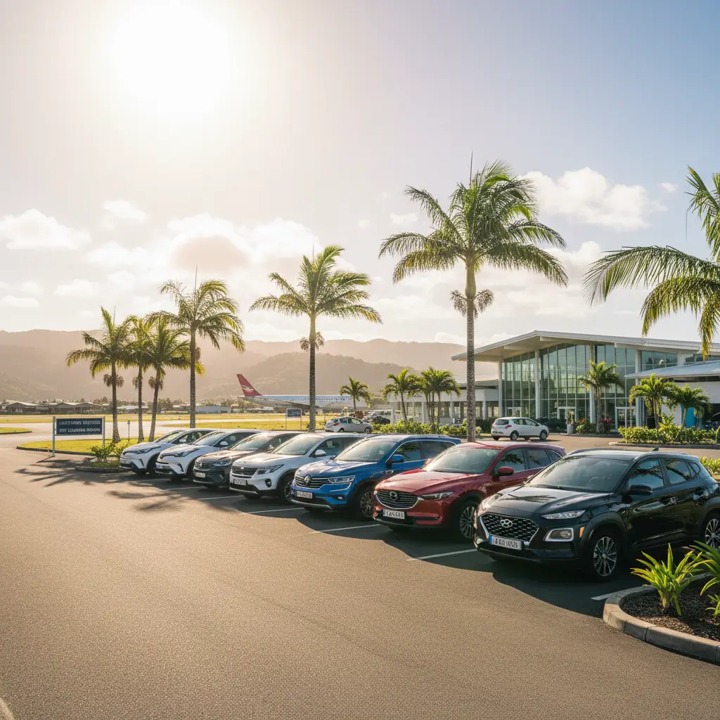 Rental car fleet at La Tontouta Airport