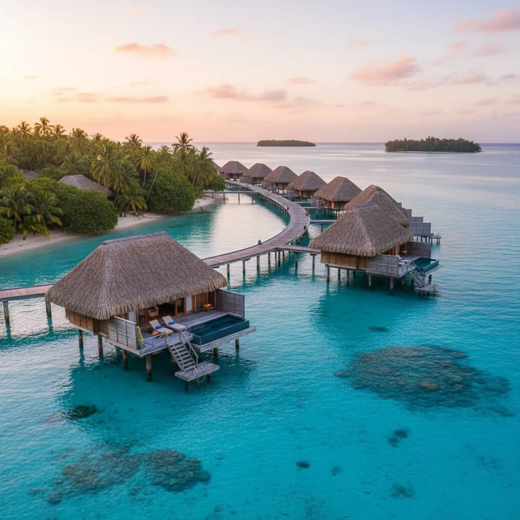 Luxury overwater bungalow in New Caledonia