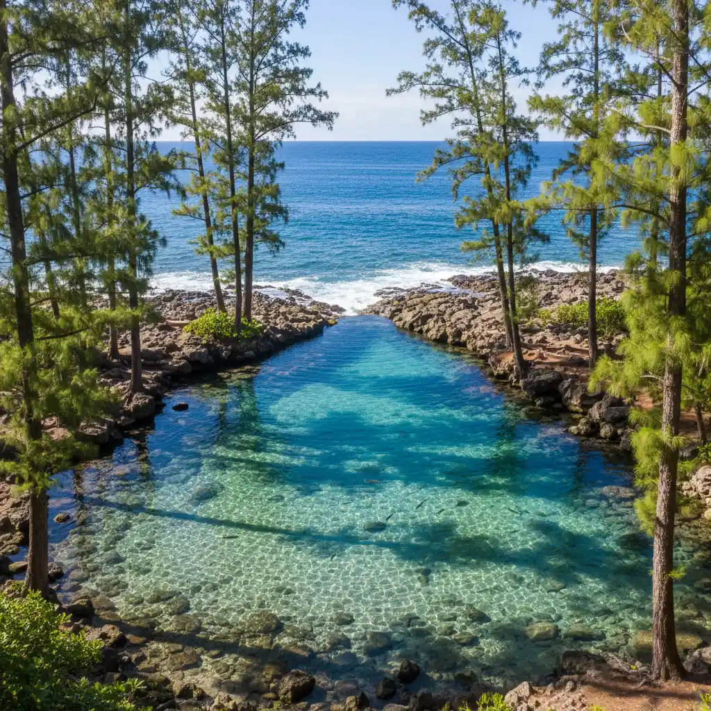 Natural swimming pool in Isle of Pines New Caledonia