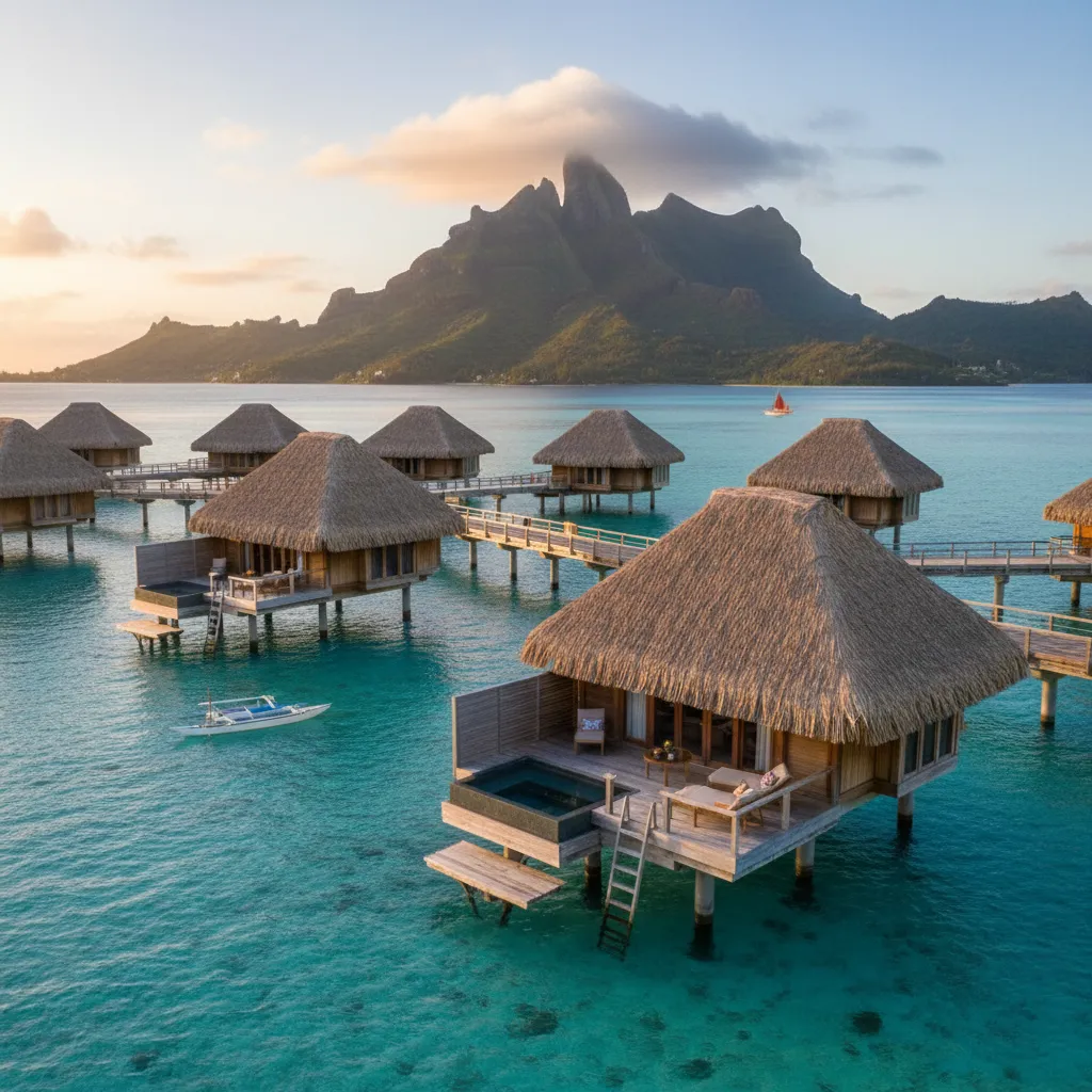 Luxury overwater bungalow in Bora Bora Tahiti