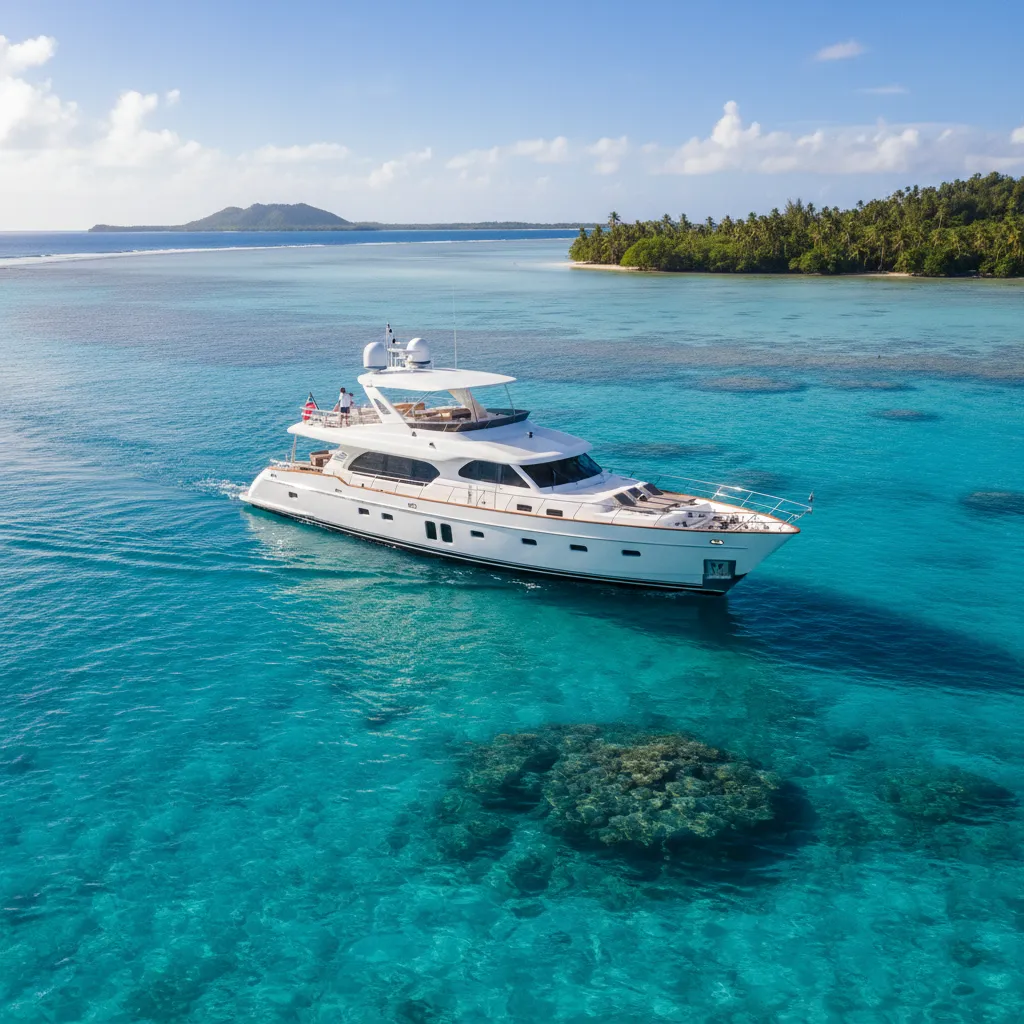 Luxury yacht charter in New Caledonia lagoon