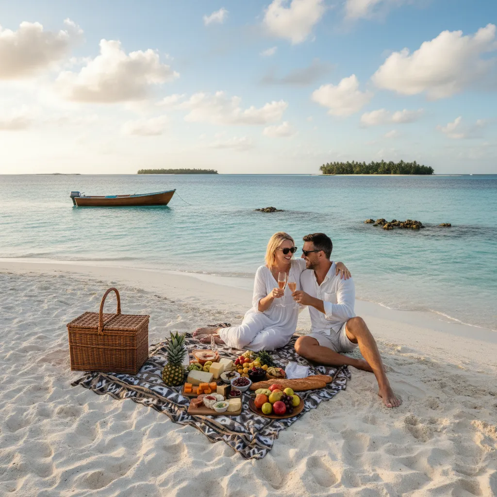 Private sandbank picnic luxury travel experience