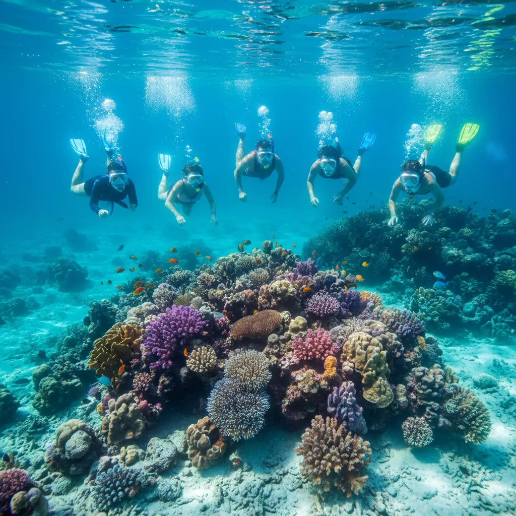 Snorkeling in the crystal clear waters of Vanuatu