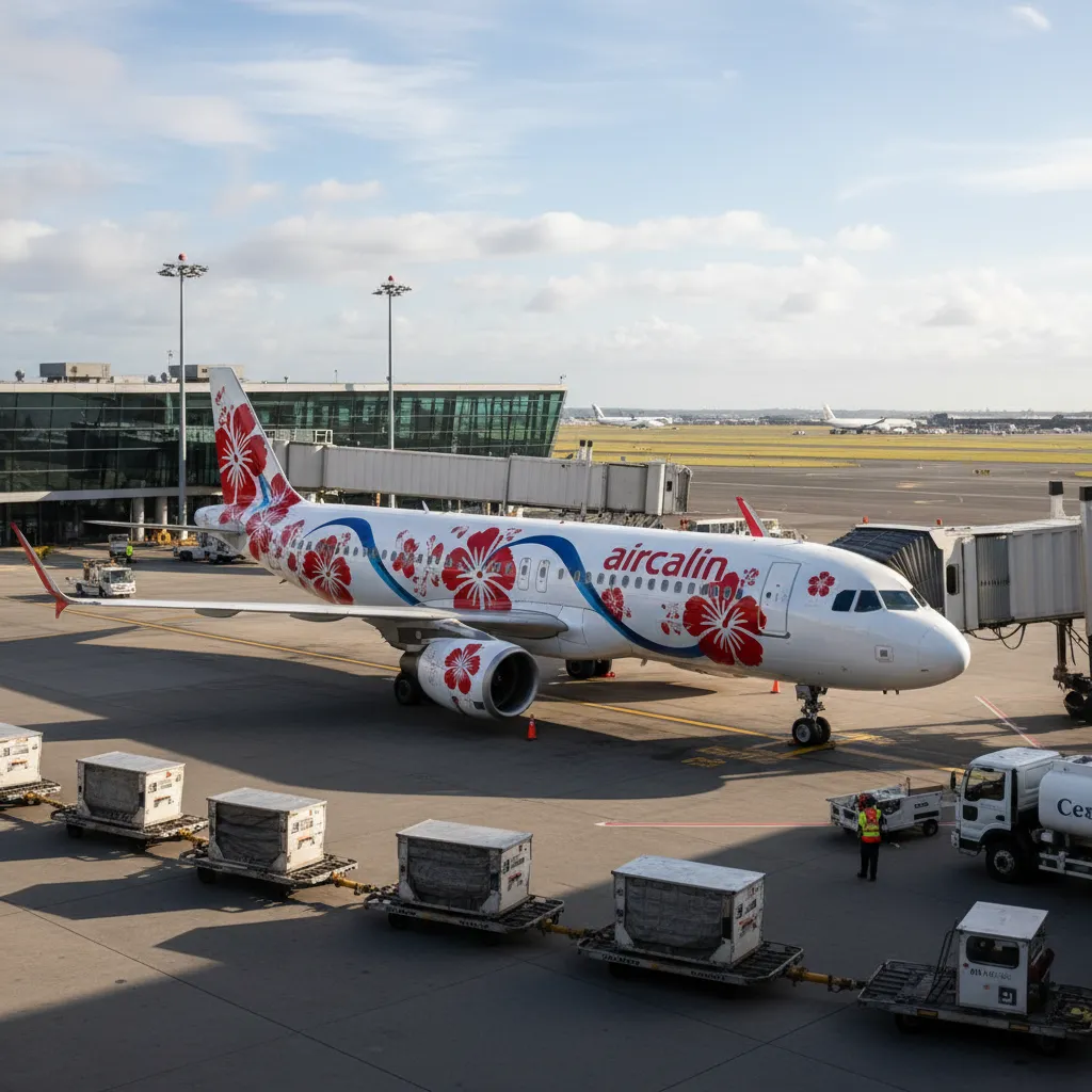Aircalin aircraft at Auckland Airport