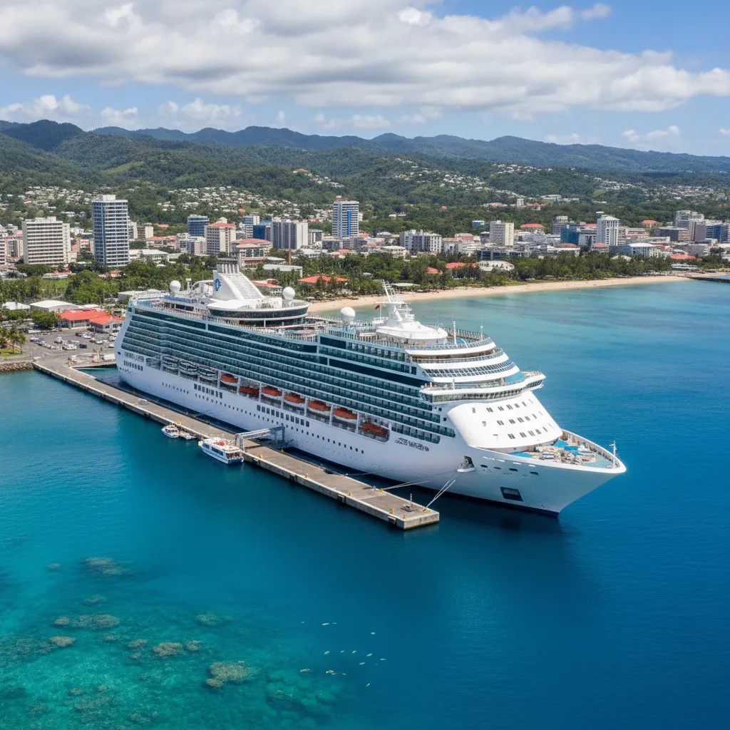 Cruise ship docked in Noumea New Caledonia