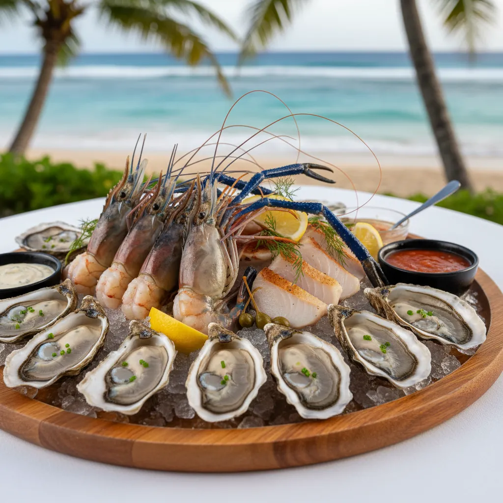 Gourmet New Caledonian seafood platter