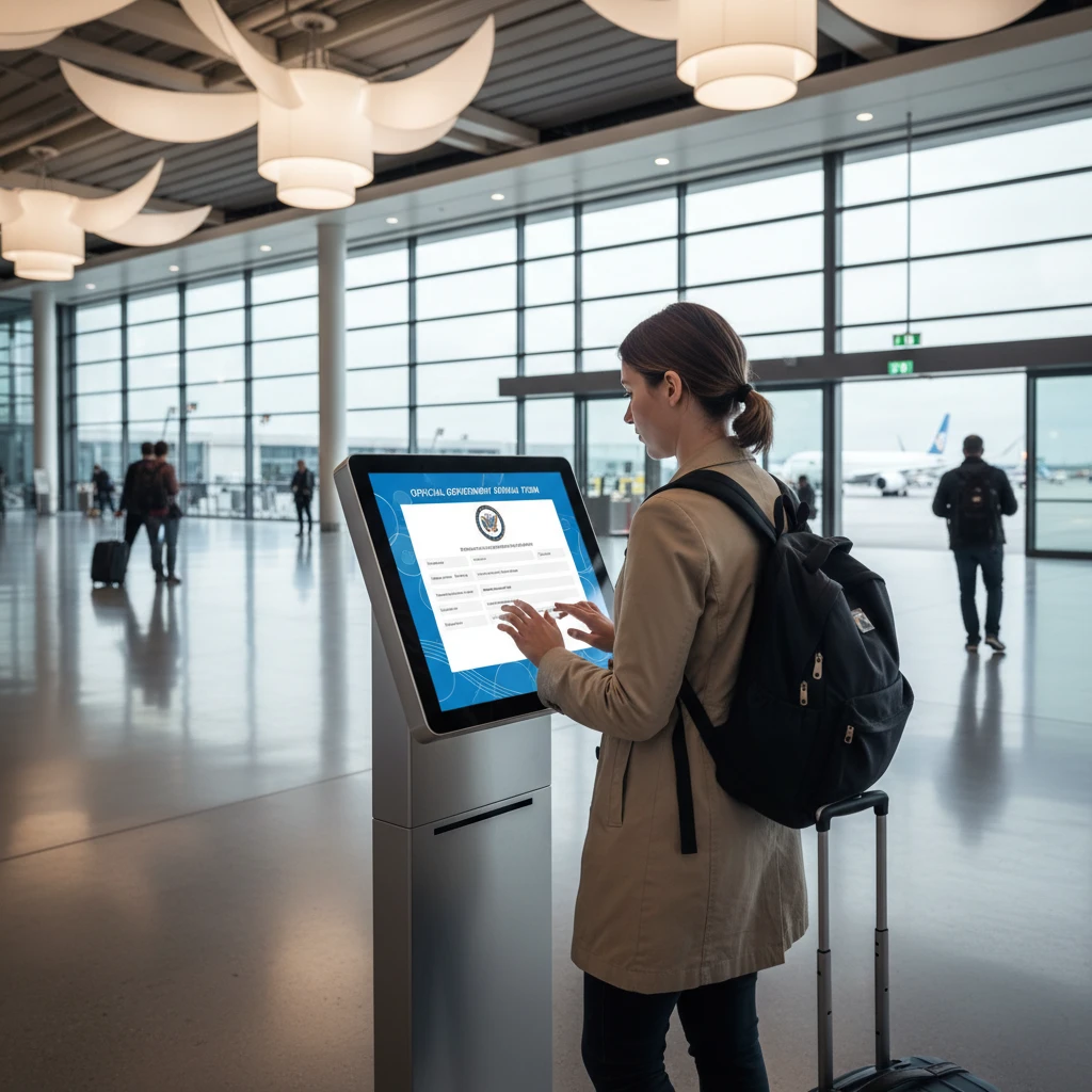 Traveler completing the digital New Zealand Traveller Declaration