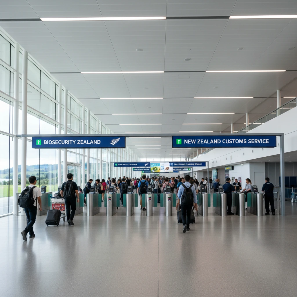 Auckland International Airport arrivals hall biosecurity area