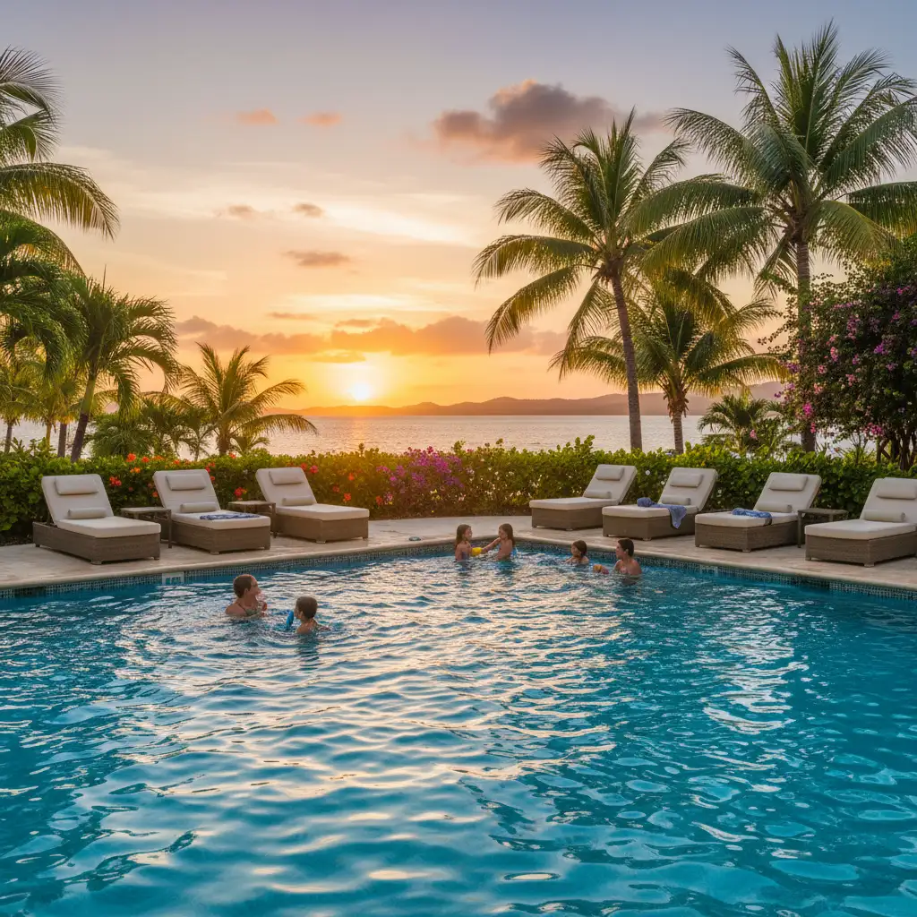 Resort swimming pool in Noumea for family vacations
