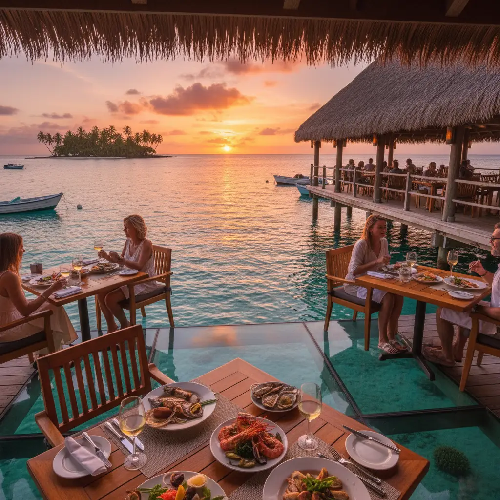 Overwater dining experience at Le Roof Noumea