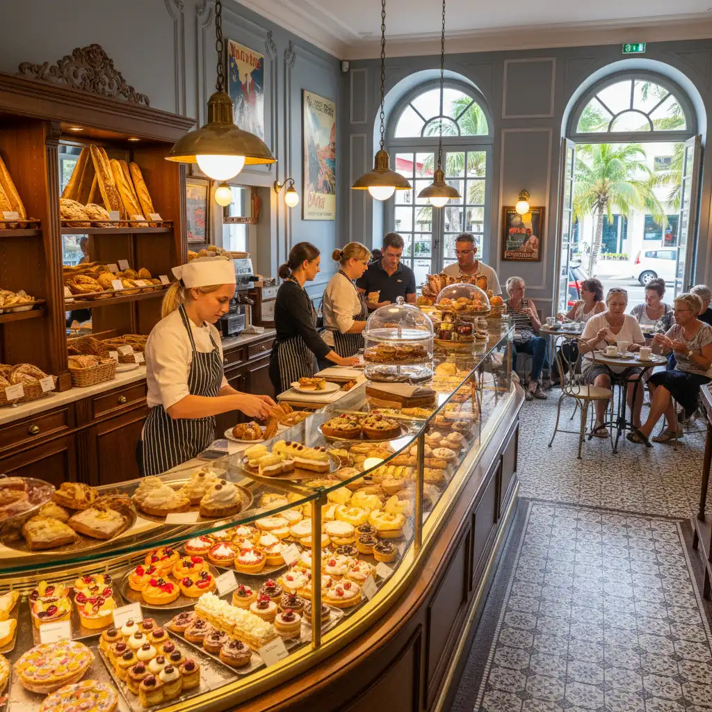 Interior of a high-end Noumea Patisserie