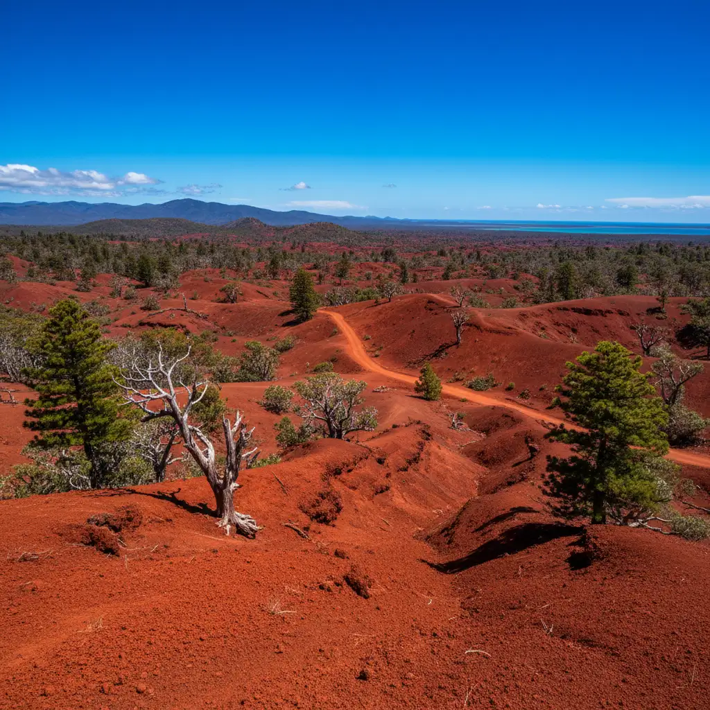 Red earth landscape of the Great South New Caledonia