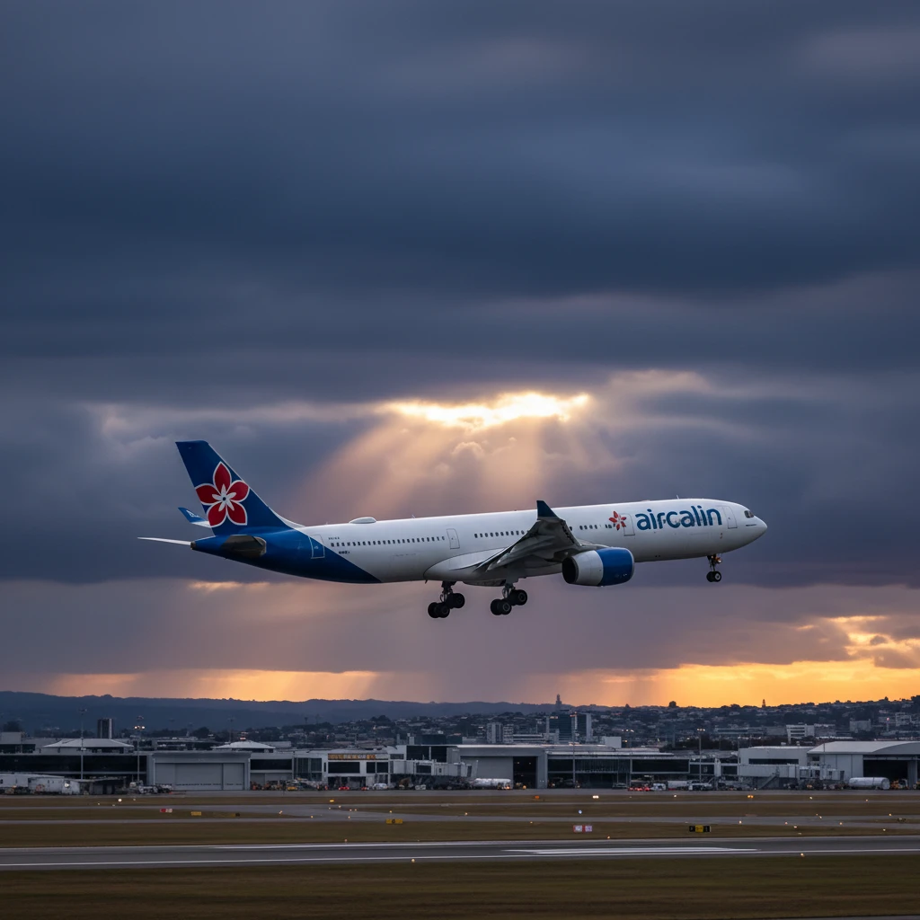 Aircalin aircraft departing Auckland for Noumea