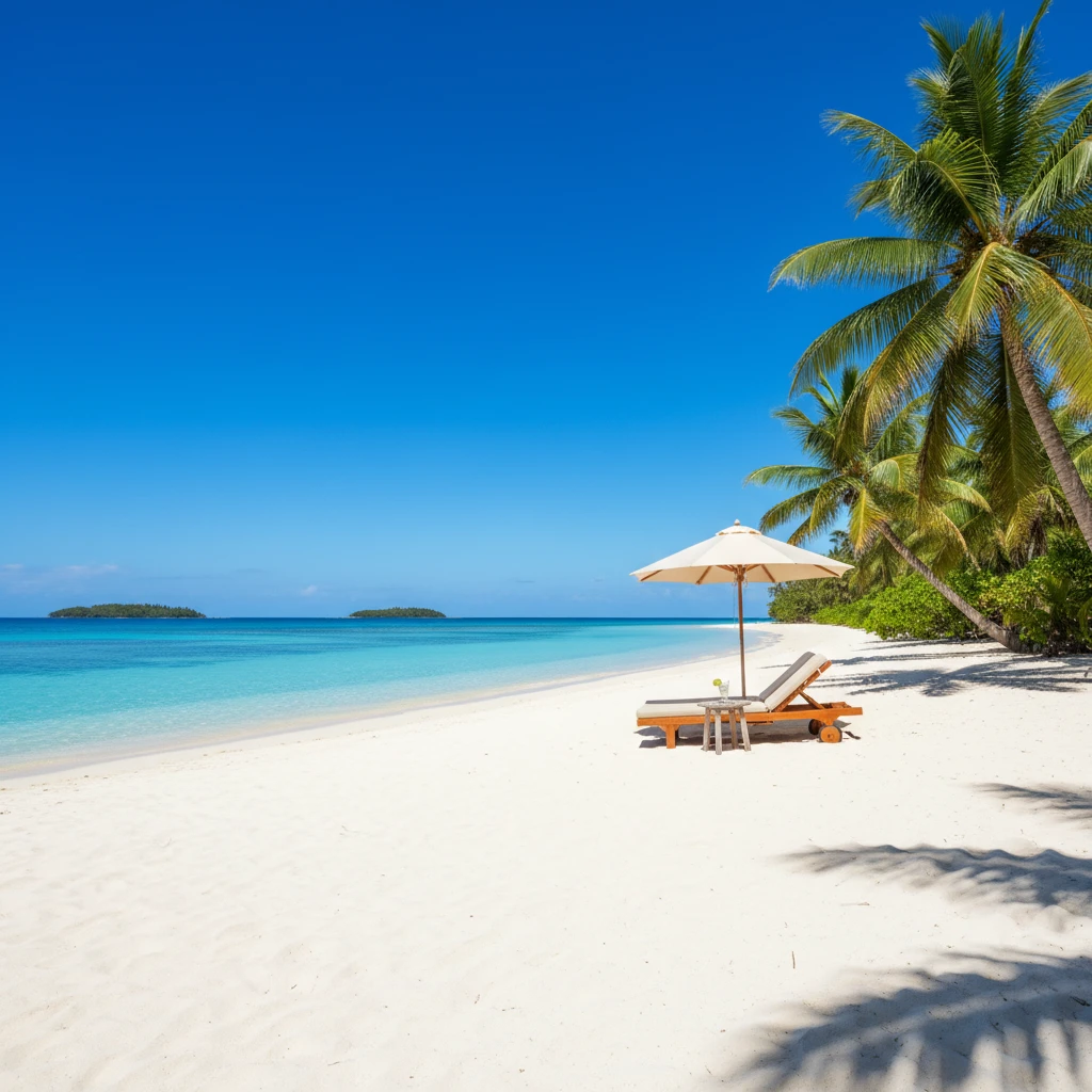 Uncrowded white sand beach in New Caledonia