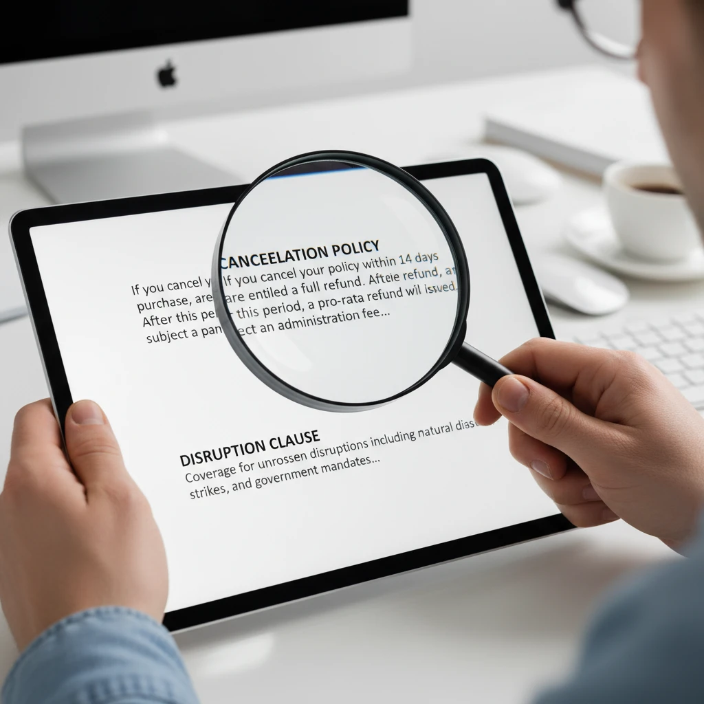Reading travel insurance fine print regarding cancellation vs disruption