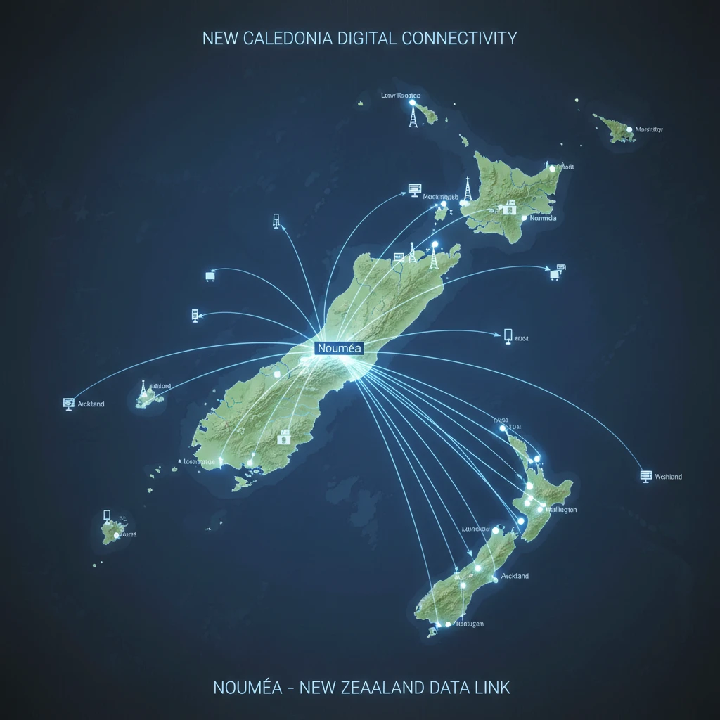 Connectivity map between NZ and New Caledonia