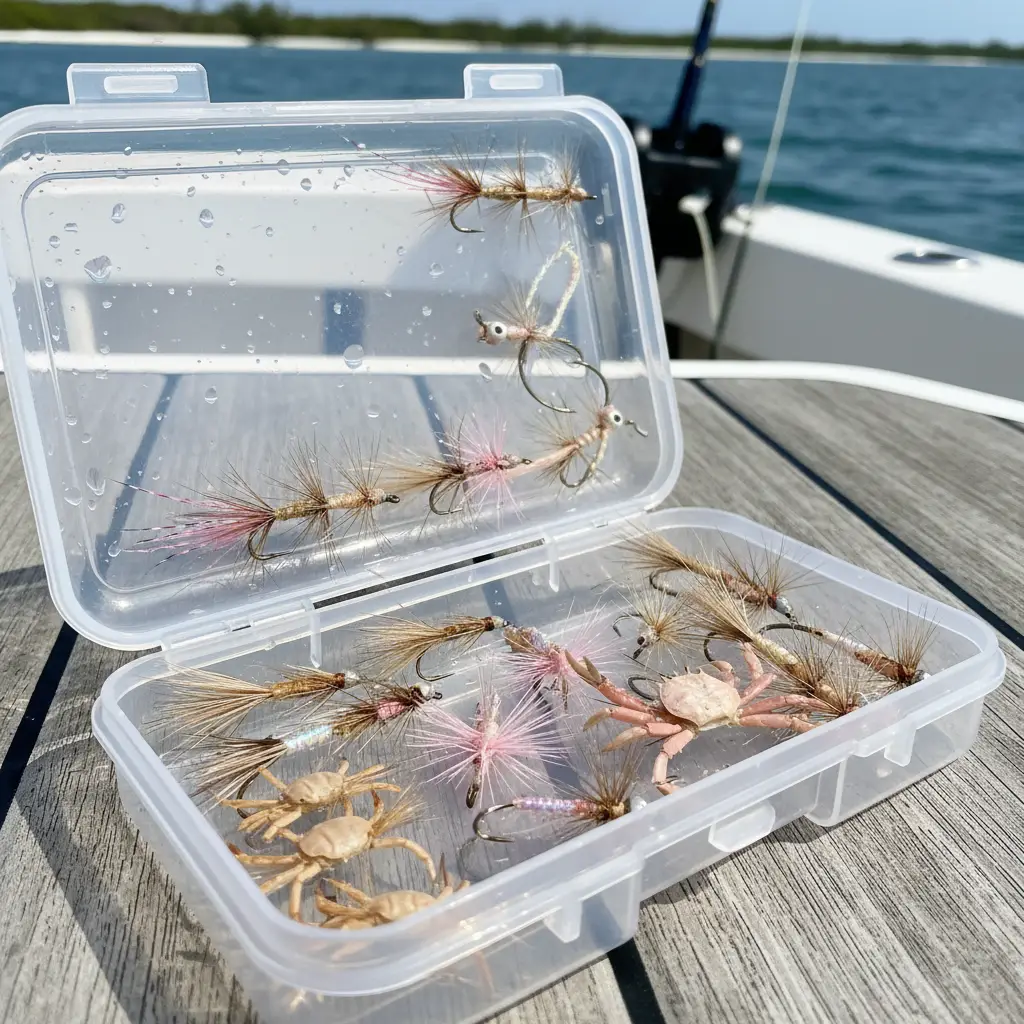 Selection of saltwater flies for New Caledonia bonefish