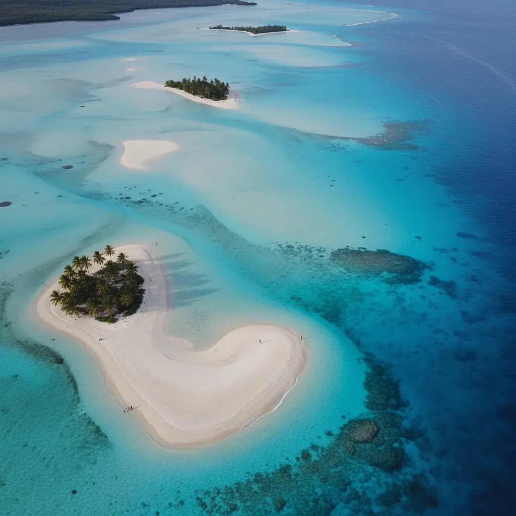Aerial view of Ouvéa Atoll flats