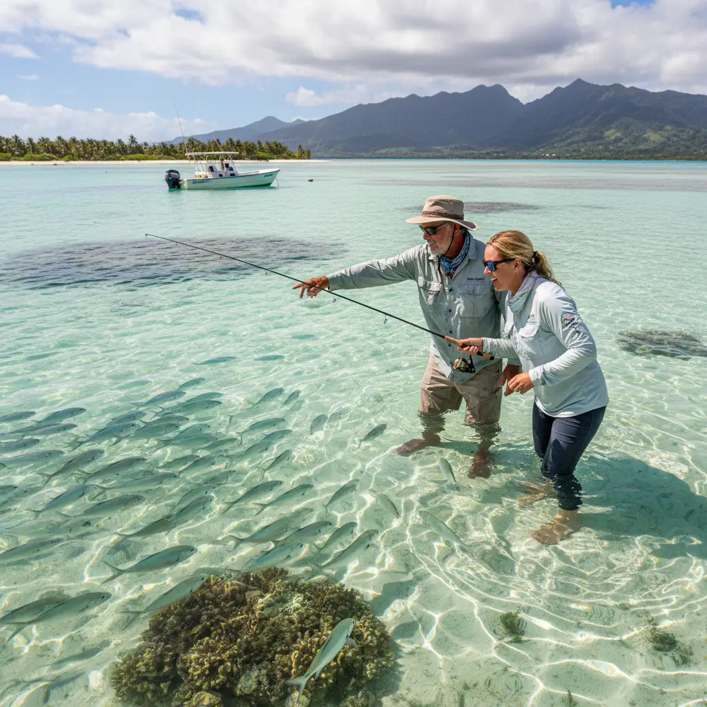 Guided fly fishing package in New Caledonia