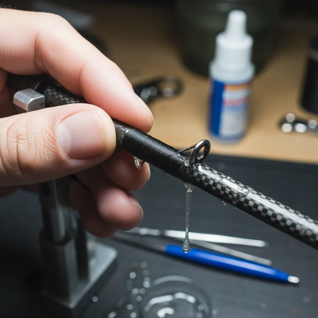 Repairing a broken fishing rod tip