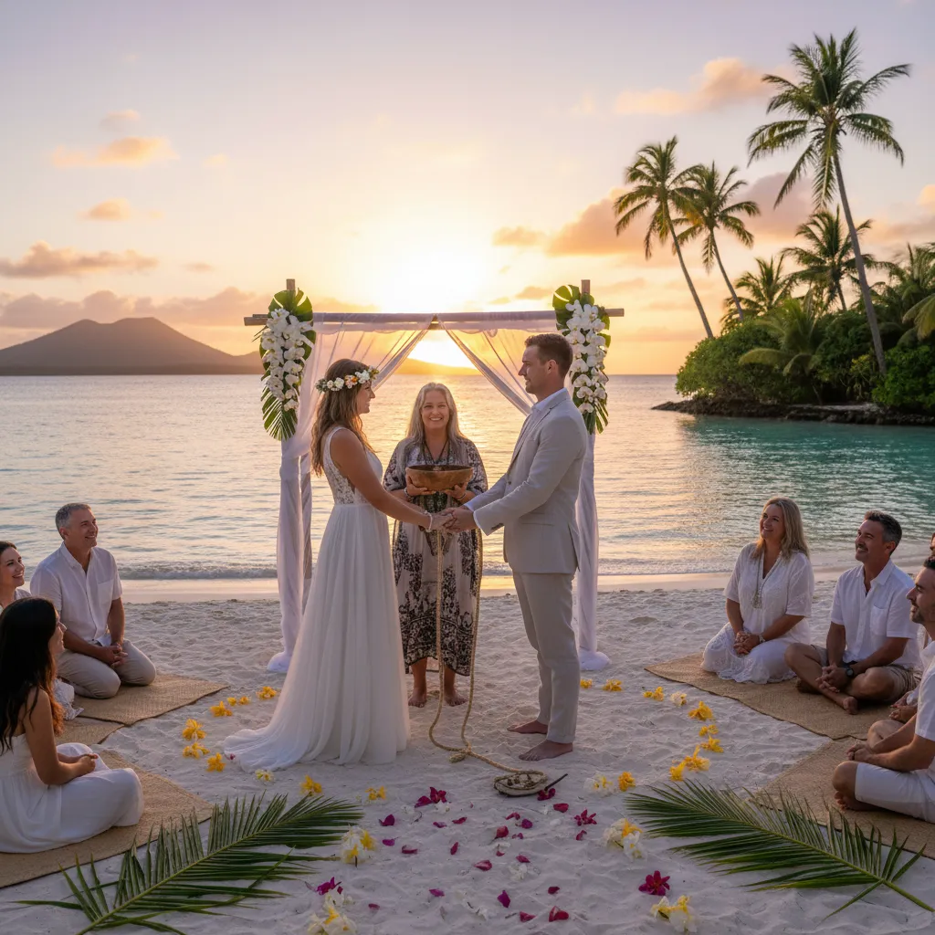 Symbolic wedding ceremony in New Caledonia