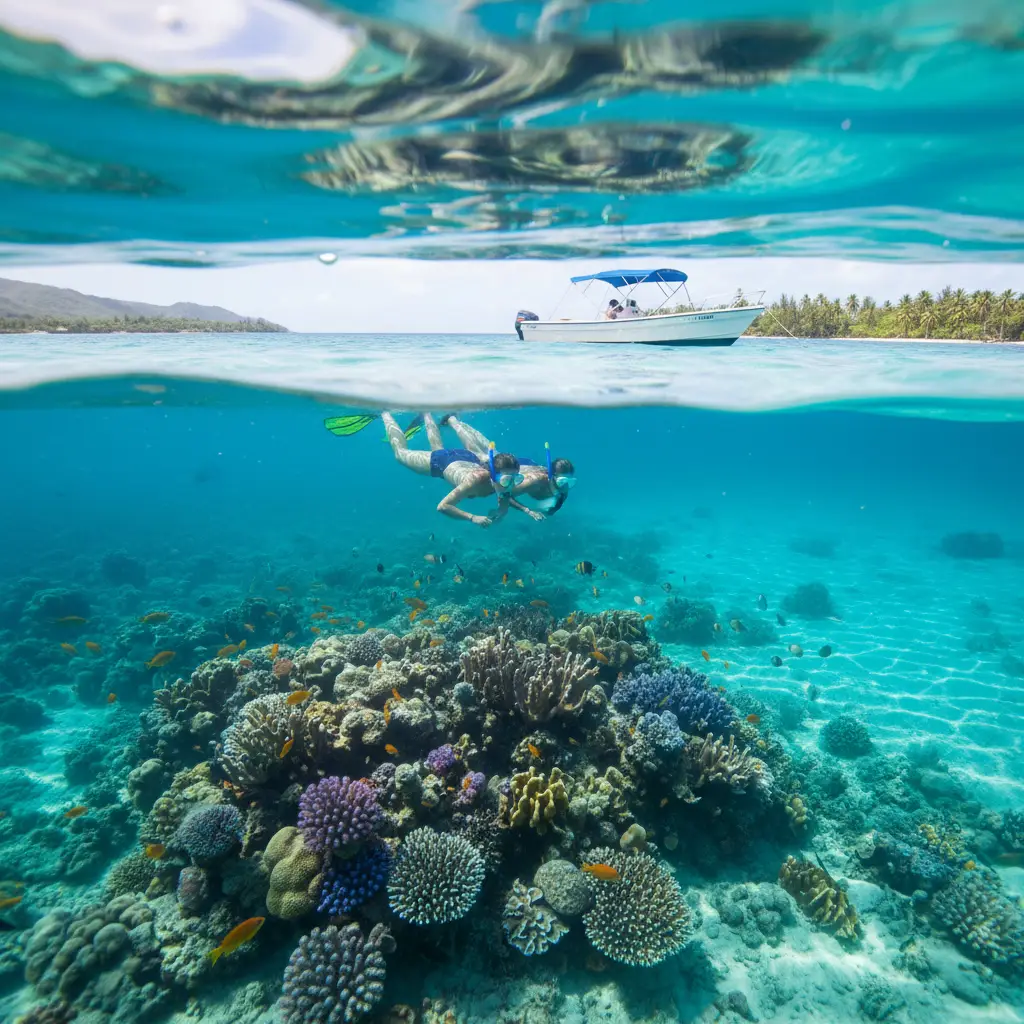 Snorkeling excursion in Noumea lagoon