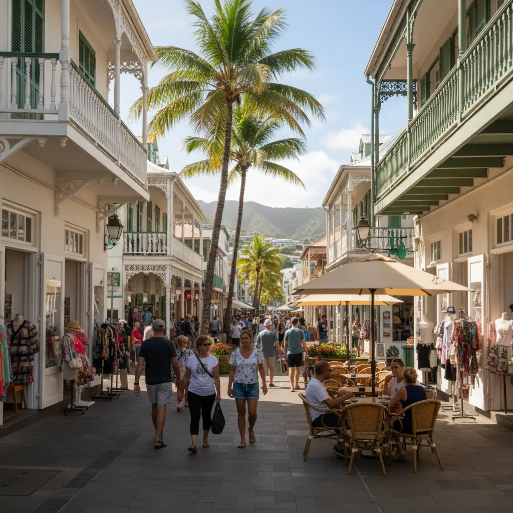 Downtown Noumea shopping street near Coconut Square