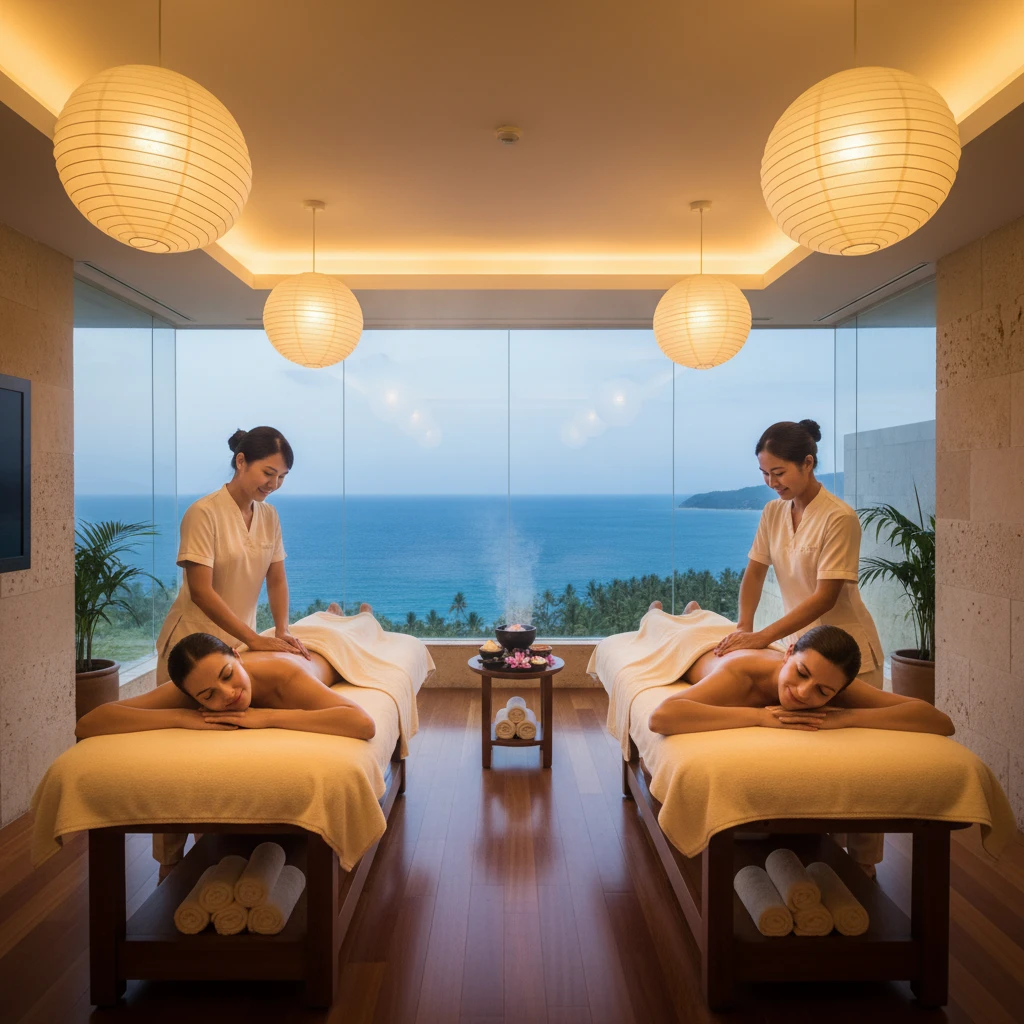 Couple enjoying a luxury spa treatment in New Caledonia