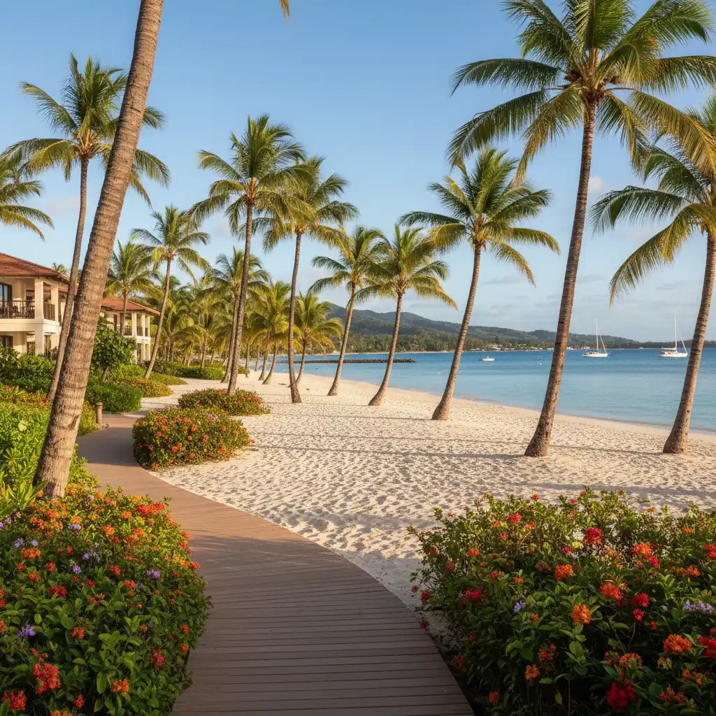 Direct beach access at Anse Vata