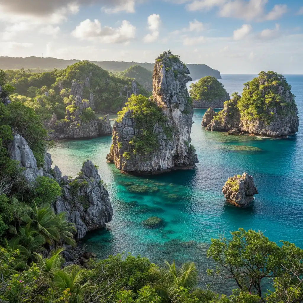 The famous Brooding Hen rock formation in Hienghène