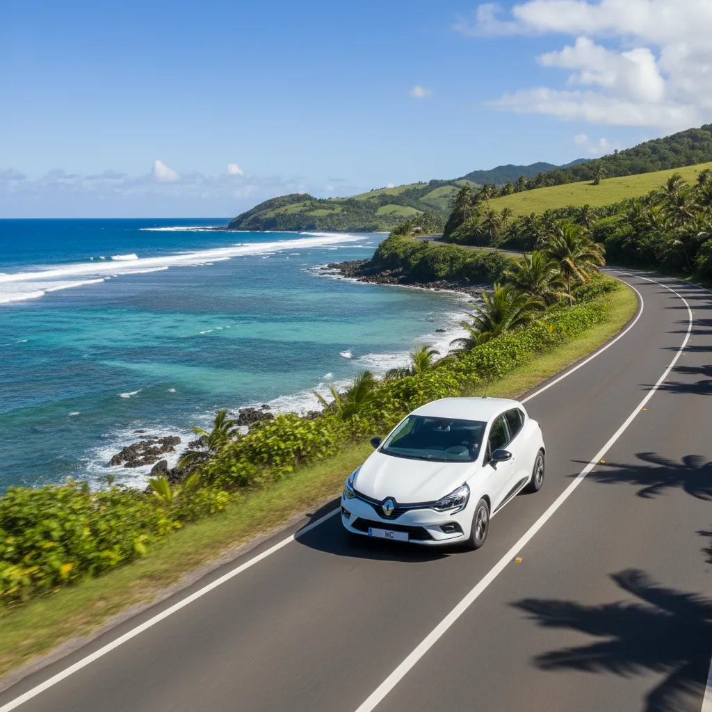 Driving along the scenic West Coast roads of New Caledonia
