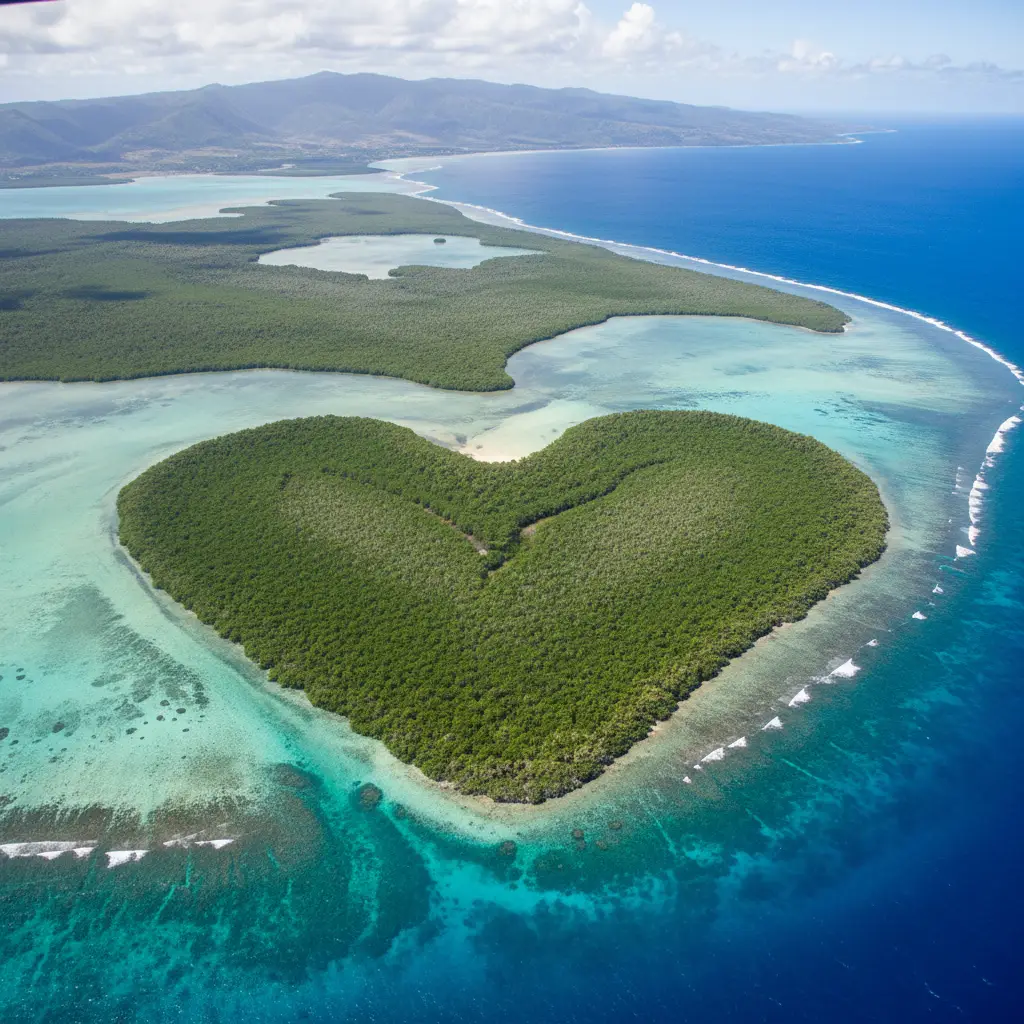 Aerial view of the Heart of Voh mangrove formation