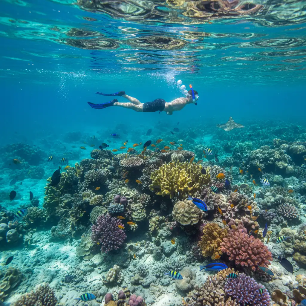 Snorkeling in New Caledonia Lagoon
