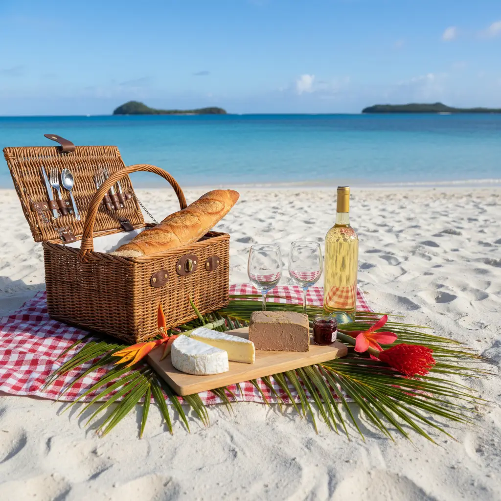 Budget friendly French picnic on the beach