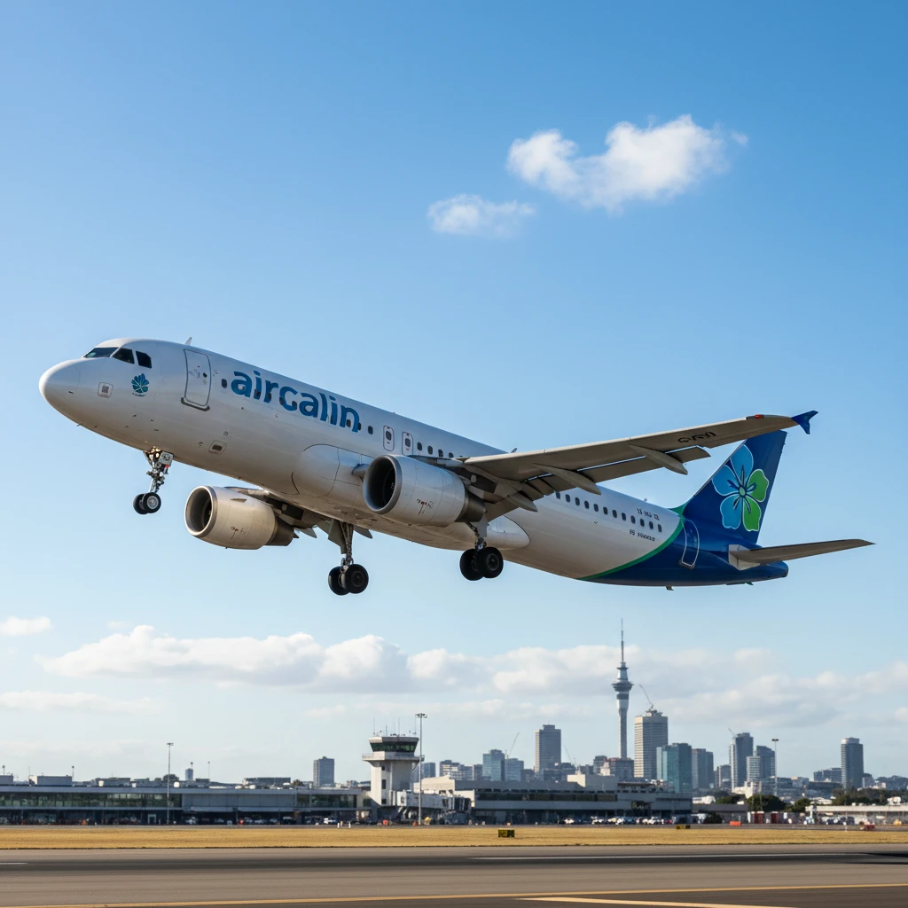 Aircalin aircraft departing Auckland for Noumea