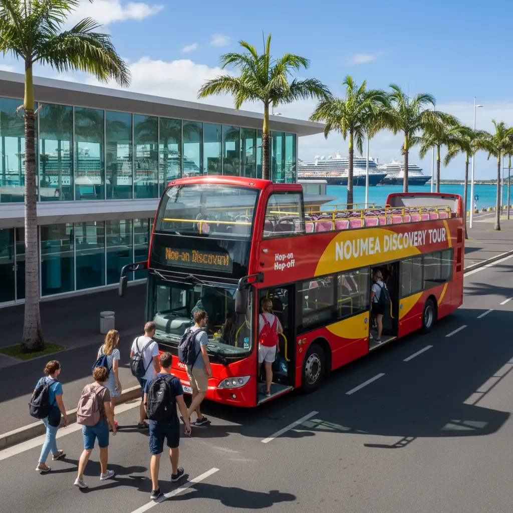Hop-on Hop-off bus at Noumea port