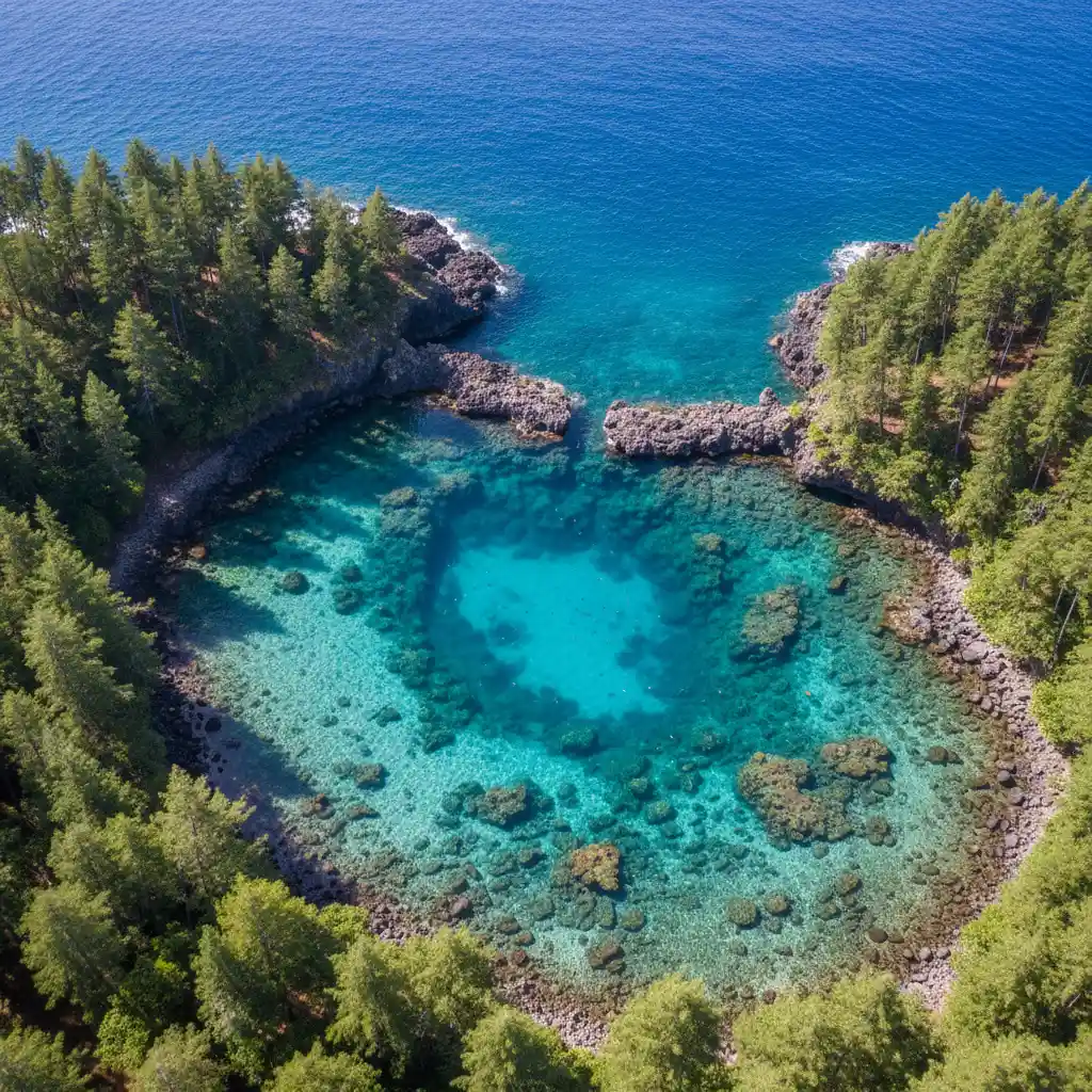 Aerial view of the Natural Pool Isle of Pines