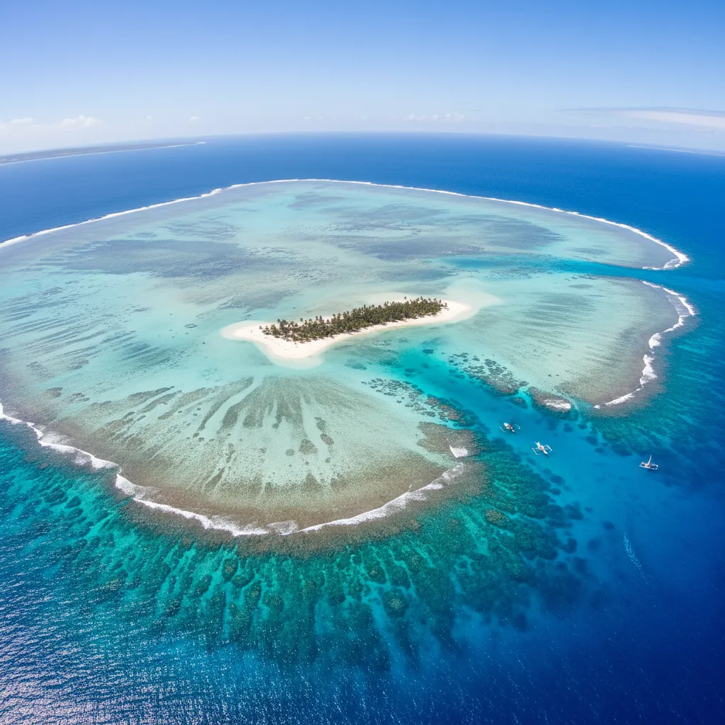 Aerial view of New Caledonia UNESCO World Heritage Lagoon
