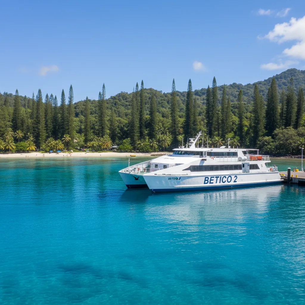Betico ferry docked at Kuto Bay Isle of Pines