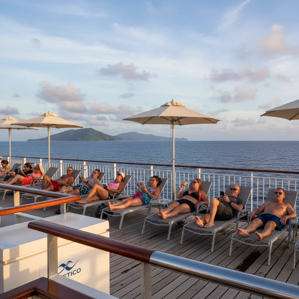 Passengers on Betico outdoor deck